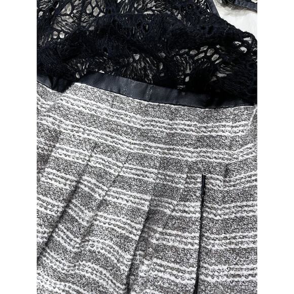 Tracy Reese Leather Trim Lace‎ & Tweed A-Line Dress With Pockets Size 6 - Picture 12 of 15